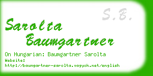 sarolta baumgartner business card